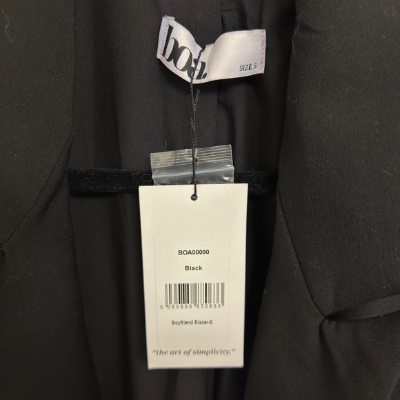 NEW WITH TAGS: Because of Alice Oversized Boyfriend Blazer — Size S, Black - Picture 5 of 6